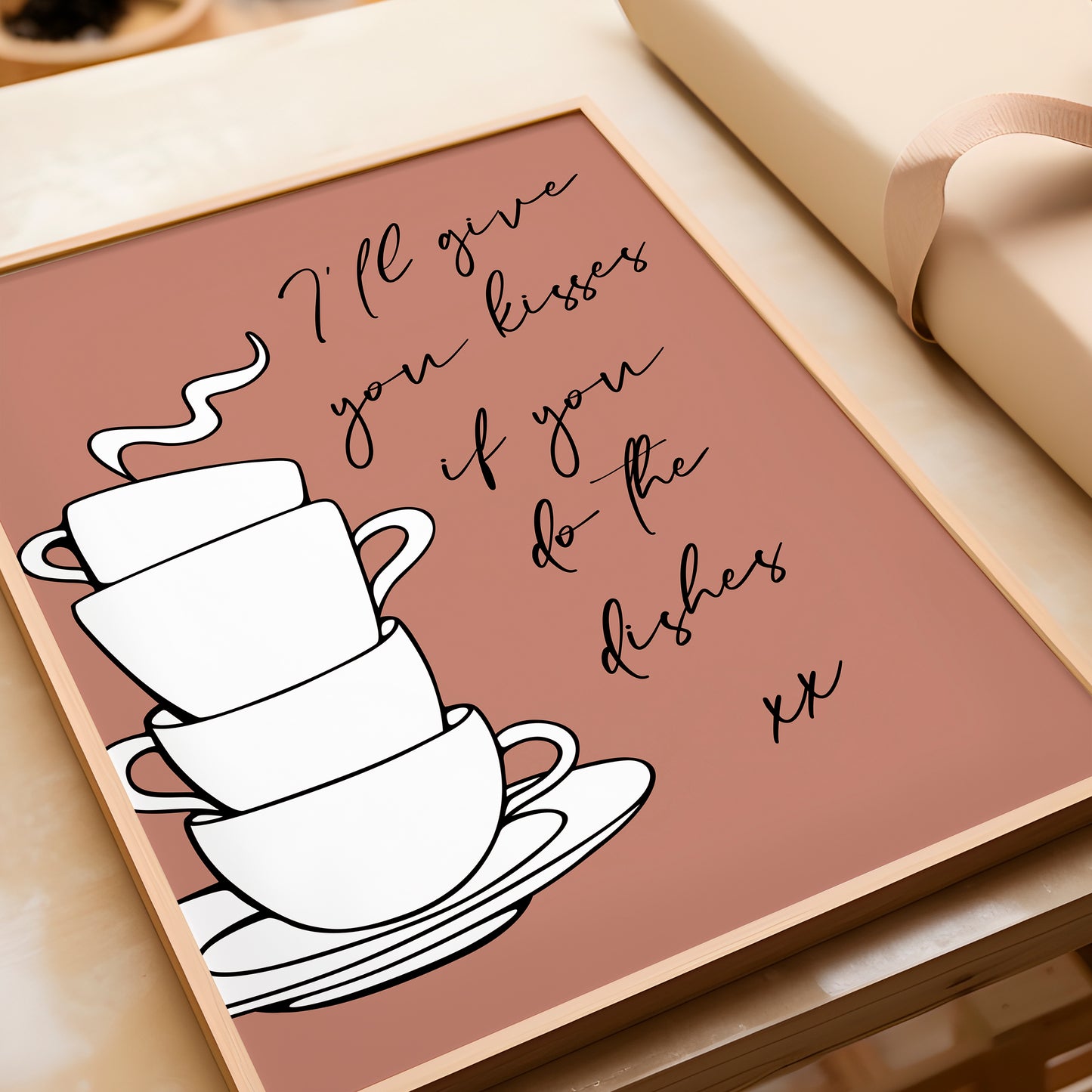 I'll Give You Kisses If You Do The Dishes | Kitchen Print