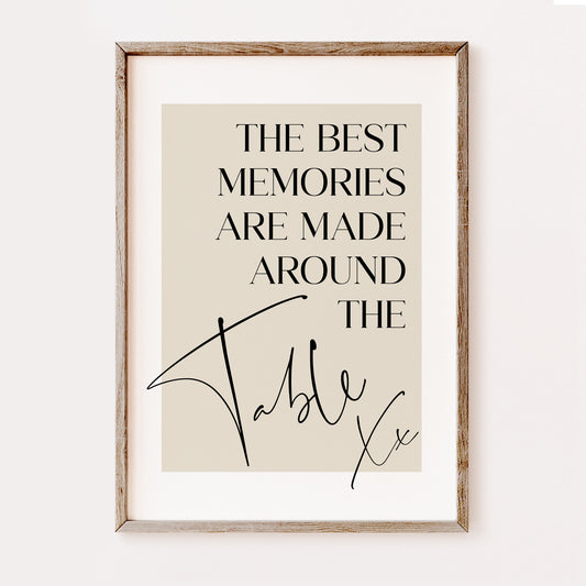 The Best Memories Are Made Around The Table | Kitchen Print