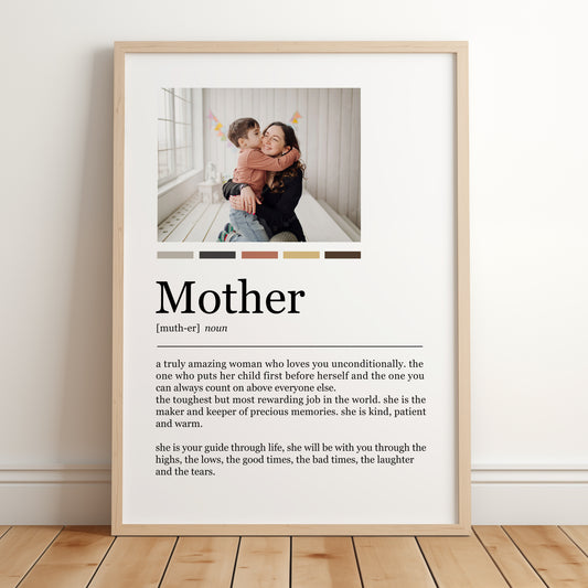 Personalised Mother, Mum, Mom Definition Print