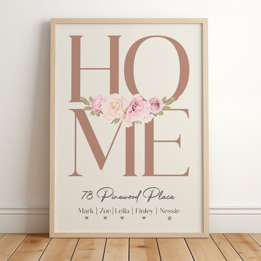 Personalised Family Home Print | More Colours