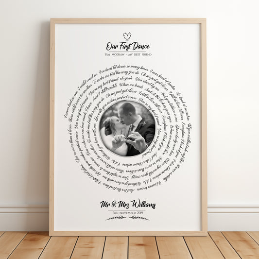 Song Lyrics Vinyl Record Print