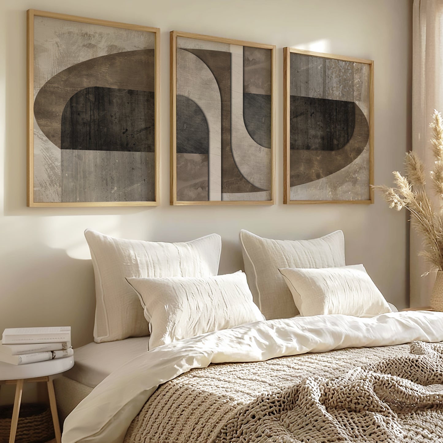 Neutral Abstract Wall Art | Set of 3