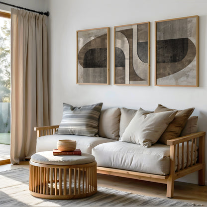Neutral Abstract Wall Art | Set of 3